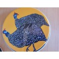 Set of 3 Guinea Fowl Metal Oven Plate Covers