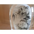 Glass Chinese Snuff Bottle in a Wooden Box