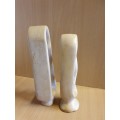 Set of 2 Stoneware Figurines (height 23cm width 7cm, height 20cm width 6cm)