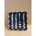 Set of 4 Black & White Pate Knives