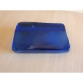 Cobalt Blue Glass Soap Dish (12cm x 8cm)