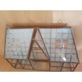 Glass Brass Mirror Display House Wall Hanging