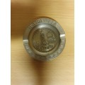 Small Round Souvenir Pewter Ashtray - `Malaysia`