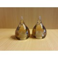 Set of 2 Guzzini Acrylic Teardrop Shape Salt & Pepper Shakers Lucite