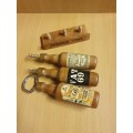 Set of 3 Vintage Wooden Bar Accessories - Corkscrew, Bottle Opener..