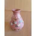 Small Floral Terracotta Vase - height 9cm width 9cm