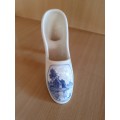 Ceramic Blue & White Shoe Ornament - 15cm x 6cm height 13cm
