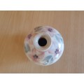 Small Floral Ceramic Vase - width 10cm height 7cm