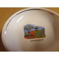 Small Round Souvenir Ceramic Bowl - Springbok (width 14cm height 3cm)
