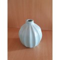 Turquoise Ceramic Bud Vase - height 12cm width 12cm