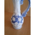 Blue & White Ceramic Jug - height 15cm width 8cm