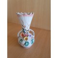 Vintage Floral Ceramic Vase - height 10cm width 7cm