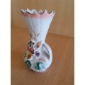 Vintage Floral Ceramic Vase - height 10cm width 7cm