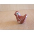 Miniature Pottery Bird Figurine -  4cm x 3cm height 5cm