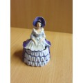 Small Blue & White Porcelain Female Figurine Carltonware Jam Dish