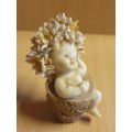 Small Baby in a Plant Pot Figurine - height 8cm width 5cm