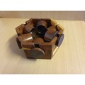 Set of 6 Wooden Mid Century Egg Cups