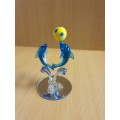 Small Glass Dolphin Figurine - height 10cm width 7cm