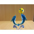 Small Glass Dolphin Figurine - height 10cm width 7cm