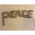Rustic Metal `Peace` Sign - 34cm x 14cm