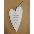 Stoneware Heart Shaped Wall Hanging - Laugh Often, Love Much, Live Well-16cm x 9cm