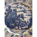 Round Blue & White Wall Plate - width 24cm