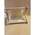 Vintage Folding Knitting Basket - 20cm x 15cm height 20cm