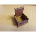 Carved Wooden Trinket Box - 7cm x 7cm height 3cm