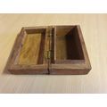 Carved Wooden Trinket Box - 13cm x 8cm height 4cm