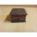 Carved Wooden Box - 8cm x 8cm height 5cm