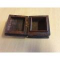 Carved Wooden Box - 8cm x 8cm height 5cm