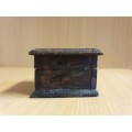Carved Wooden Box - 8cm x 8cm height 5cm
