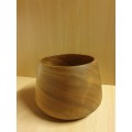 Round Wooden Bowl - height 15cm width 17cm