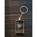 Mini Glass Angel Paperweight Keyring/Keychain (3cm x 2cm)