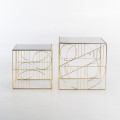 ARES SET OF 2 GLASS TOP TABLES
