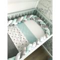 Baby Crib Cot Bumper Braid Pillow Plush Knot Cushion
