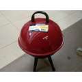 Portable Charcoal Grill, 14-Inch, Red
