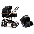 Belecoo 3 in 1 Baby Stroller Belecoo Tyrant Luxury Stroller-Black
