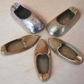 5 Brass Shoe Ashtrays - The Largest is 90mm in length