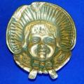 Vintage Brass Pin Tray shaped as a young girl wearing a Bonnet - 110mm Diameter