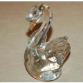 Attractive Clear Glass Swan with controlled bubbles - Height 100mm