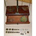 Antique Apothecary Scale Allen & Hanburys London. 20 assorted Drachms,Scruples and Grain weights.