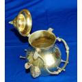 Stunning Large Vintage Brass Kettle on Stand with Burner - Total Height 330mm