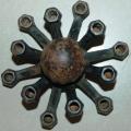 Vintage Cast Iron Candle Holder for 12 Thin Tapers - Diameter 100mm