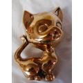 Stunning Pair of Large Solid Brass Cats - Weight 2.2 Kg's - Tallest 165mm.