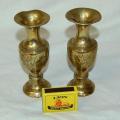 Vintage pair of small Brass Vases - Height 135mm