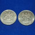 2 X 50c S.A. Coins - 1977 and 1989