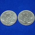 2 X 50c S.A. Coins - 1977 and 1989