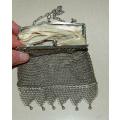 Vintage Silver Plated Chainmail Ladies Purse - Length 130mm Width 120mm See description for details