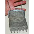 Vintage Silver Plated Chainmail Ladies Purse - Length 130mm Width 120mm See description for details